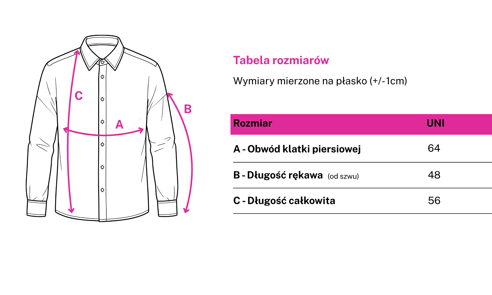 Tabela wymiarów